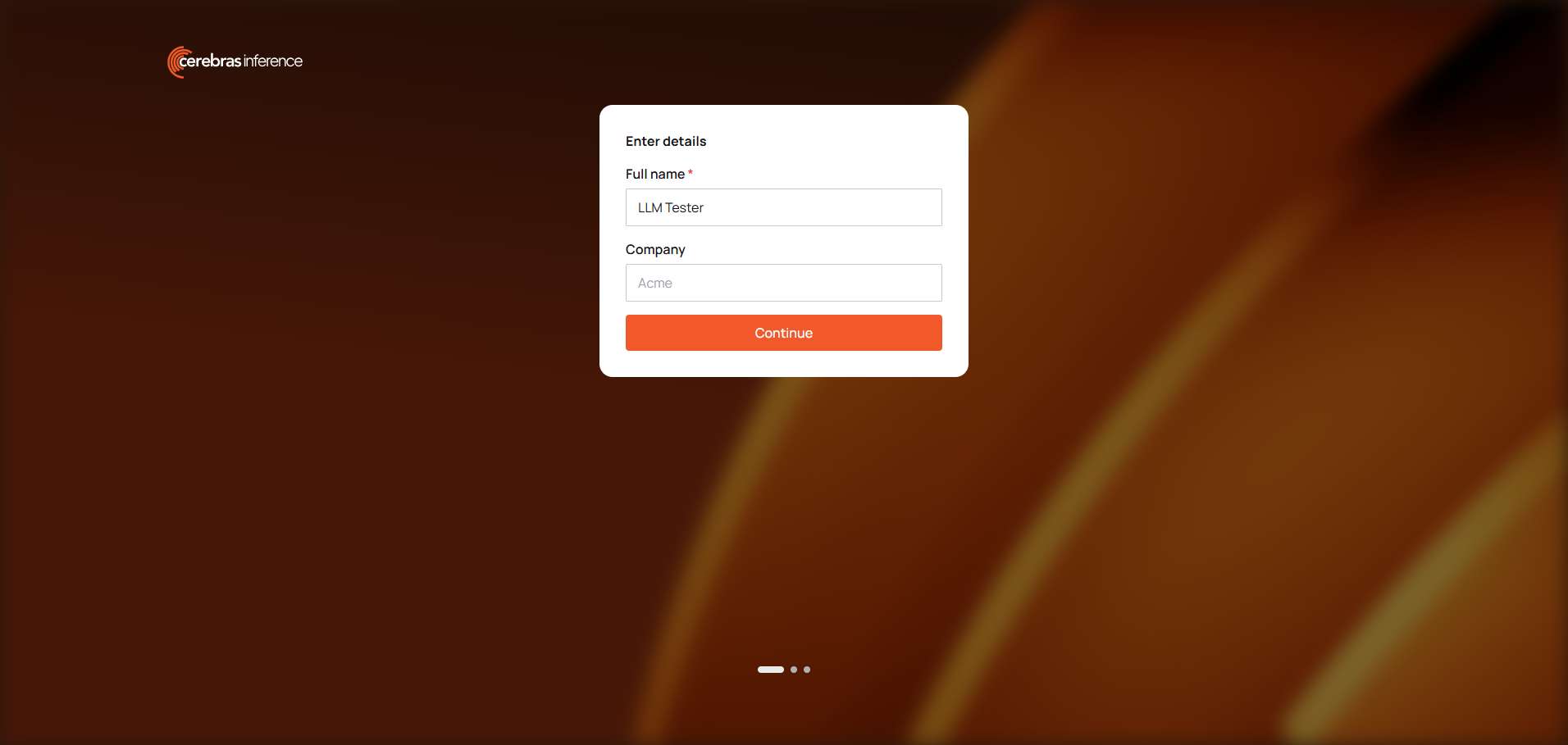 Entering name and company